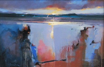 風景 Painting - バルマケイル湾でのセーリング抽象的な海景